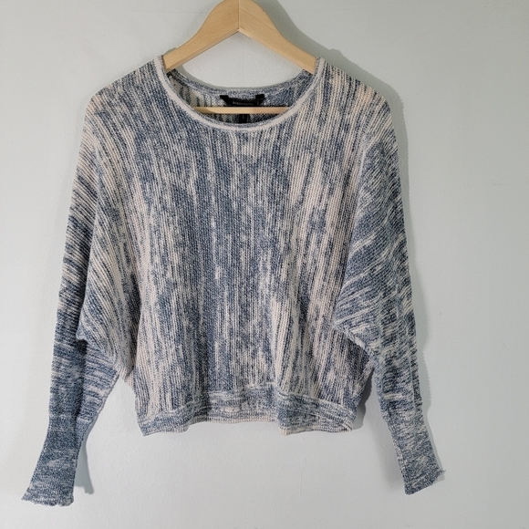 BCBG Maxazria CAMERON Women's Knit Top Sz S Gray Dolman Sleeve 100% Cotton Y2K - Picture 1 of 12